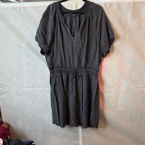 Dex Charcoal Smocked Mini Dress